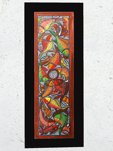 Large Potua Art Painting With Mount - Wedding Of The Fish (25