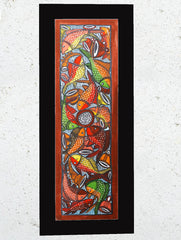 Large Potua Art Painting With Mount - Wedding Of The Fish (25"x10")