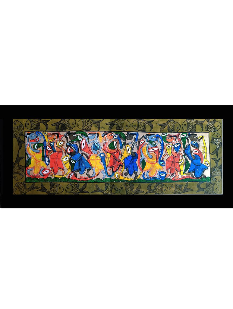 Large Potua Art Painting with Mount - Wedding (32" X 15")