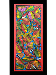 Large Potua Art Painting with Mount - Wedding of the Fish (31" X 14")