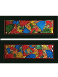 Large Patua Art Painting with Mount (Set of 2) - Wedding of the Birds (25