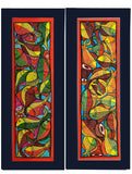 Large Patua Art Painting with Mount (Set of 2) - Wedding of the Fish (25