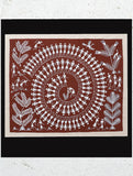 Large Warli Painting With Mount - Traditional Village Dance Ritual (13.5