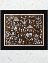 Load image into Gallery viewer, Large Warli Painting With Mount - Village Scene (16&quot;x 19&quot;)