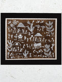 Large Warli Painting With Mount - Village Scene (16