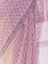 Load image into Gallery viewer, Light &amp; Breezy. Sanganeri Kota Doria Saree - Soft Pink Flora 