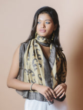 Load image into Gallery viewer, Light &amp; Elegant Silk Batik Stole - Coffee Brown &amp; Pale Brown