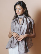 Load image into Gallery viewer, Light &amp; Elegant Silk Batik Stole - Shades of Grey