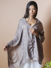 Load image into Gallery viewer, Light &amp; Elegant Silk Batik Stole - Shades of Grey