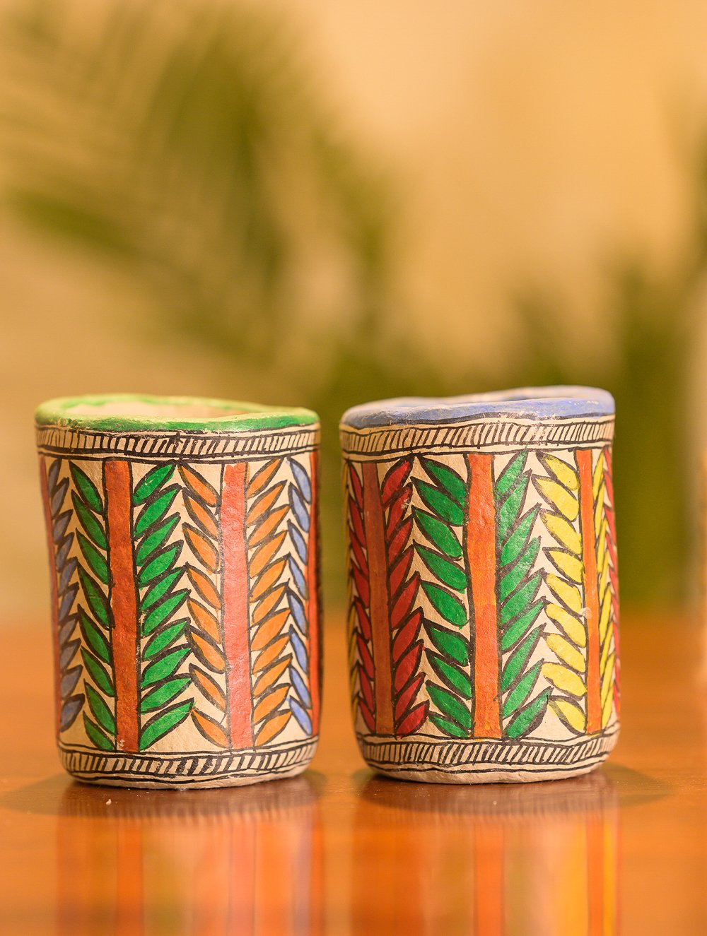 Load image into Gallery viewer, Madhubani Art Papier Mache - Stationery Stands (Set of 2)