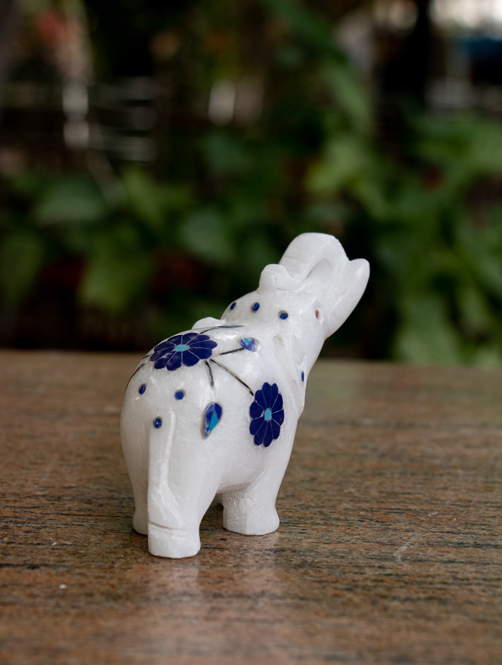 Load image into Gallery viewer, Marble Inlay Curio Elephant Small