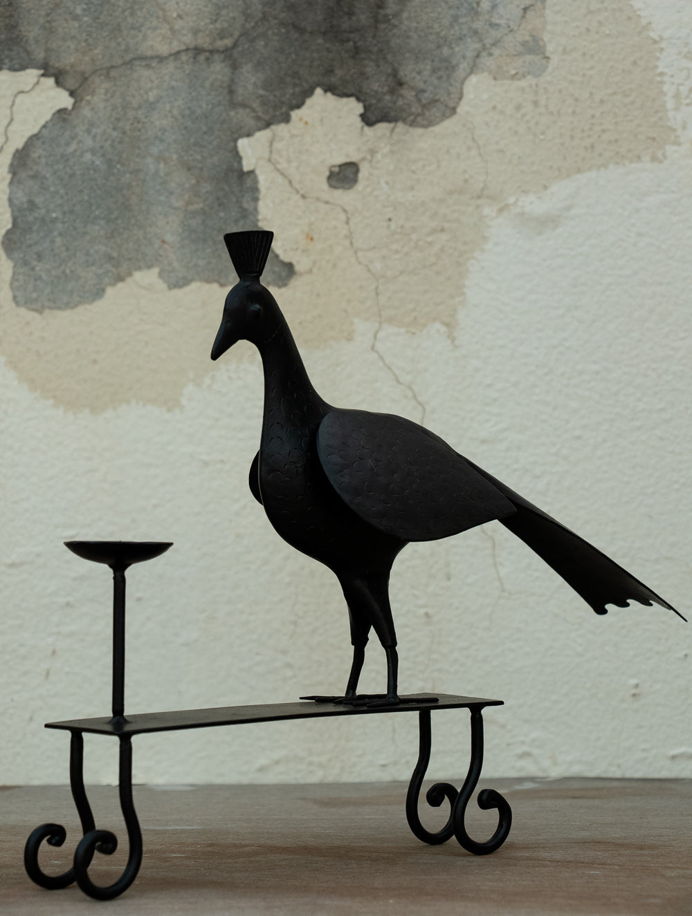 Load image into Gallery viewer, Metal Craft Peacock Candle Stand - Large - The India Craft House 