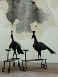 Metal Craft Peacock Candle Stand - Large (Set of 2)