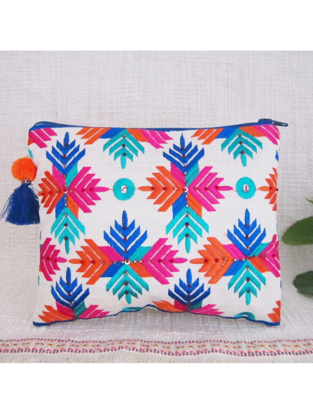 Load image into Gallery viewer, Multi Color Phulkari Motif Pouch