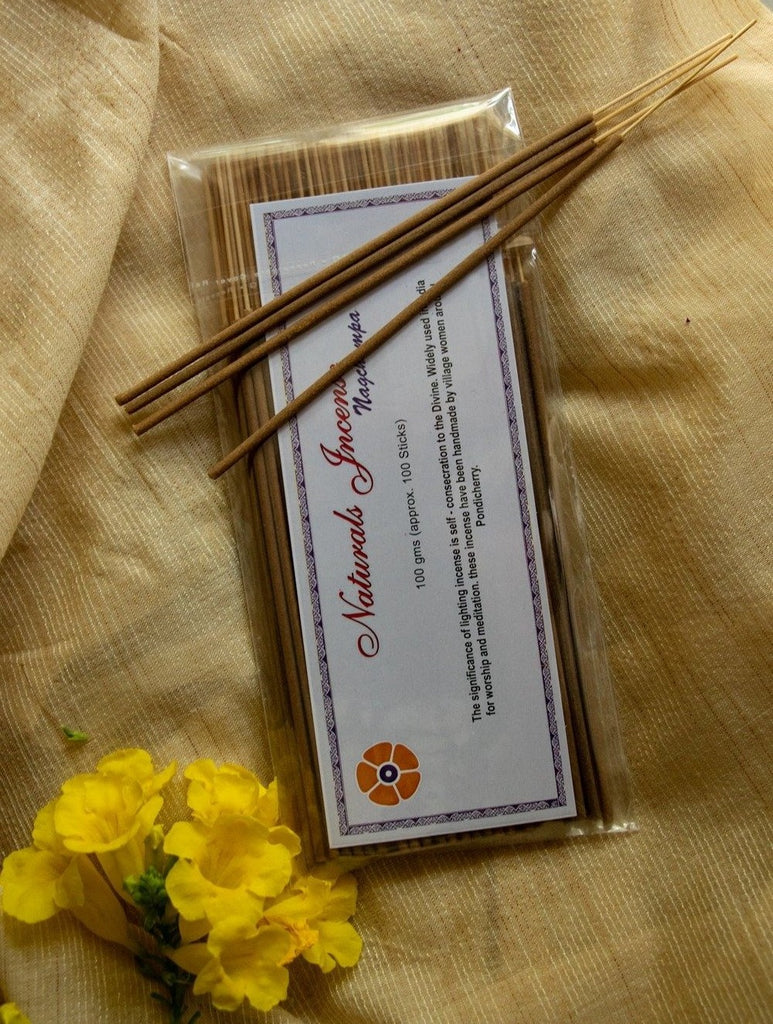 Natural Oils & Herbs Incense Sticks - Nagchampa (100 sticks) - The India Craft House 