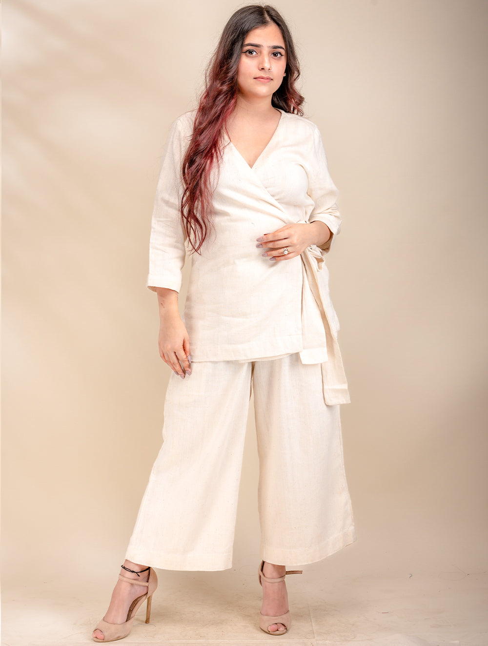 Buy Organic Kala Cotton Wrap Top & Pants Set - Beige, Natural (Set