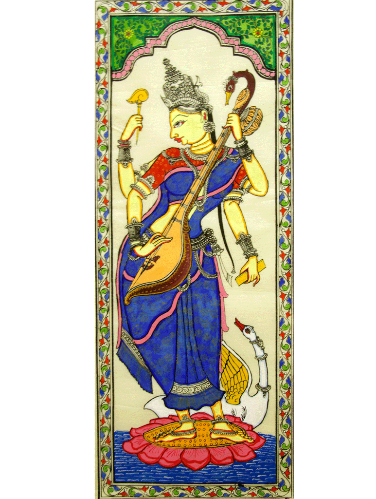 Pattachitra Art - Tussore Silk Painting - The India Craft House 