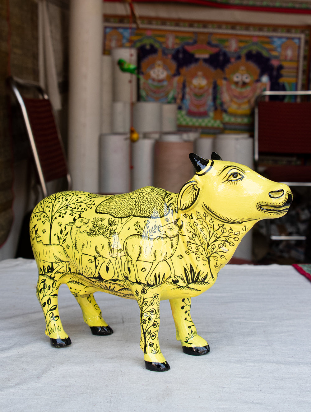 Pattachitra Art Curio - Cow - The India Craft House 