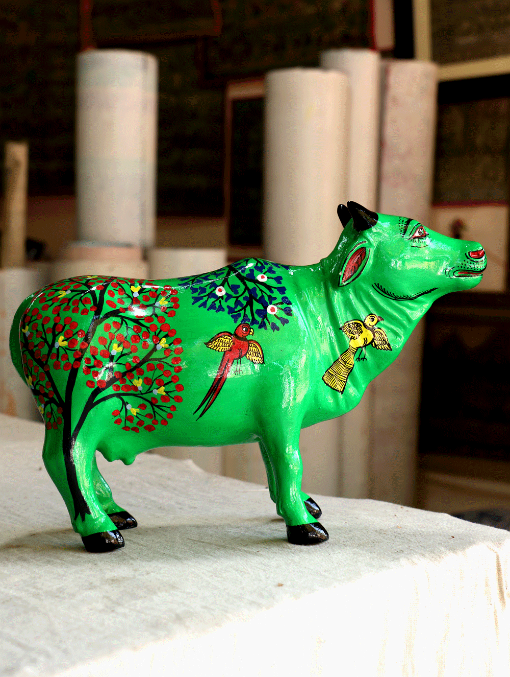 Pattachitra Art  Curio - Cow - The India Craft House 
