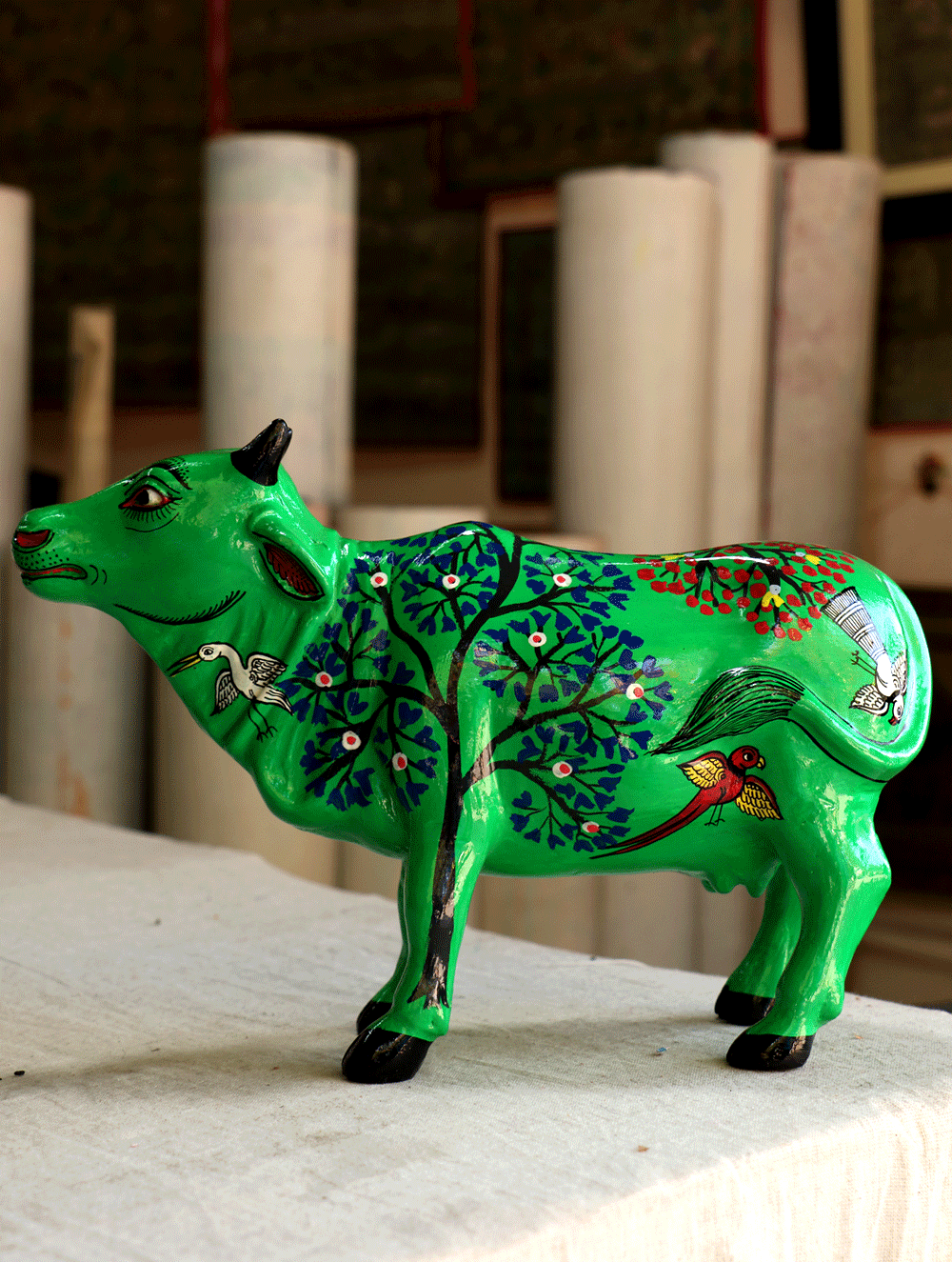 Pattachitra Art  Curio - Cow - The India Craft House 