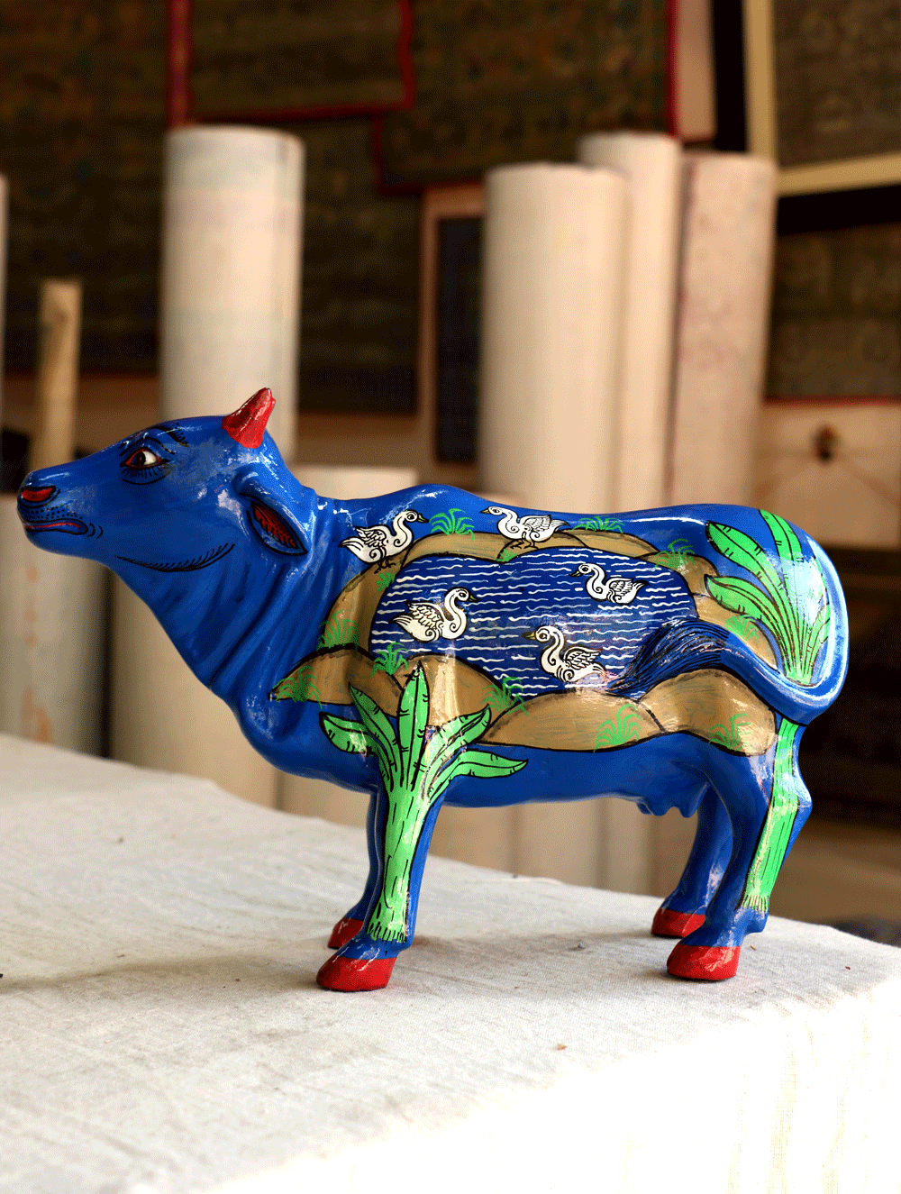 Pattachitra Art  Curio - Cow - The India Craft House 