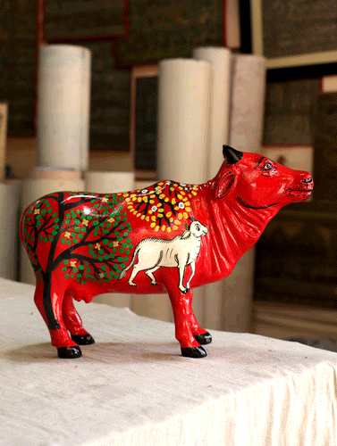 Pattachitra Art  Curio - Cow - The India Craft House 