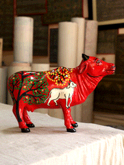 Pattachitra Art  Curio - Cow - The India Craft House 