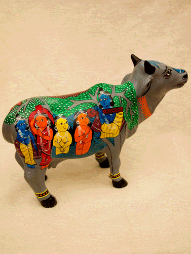 Pattachitra Art  Curio - Cow - The India Craft House 