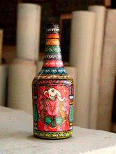 Load image into Gallery viewer, Pattachitra Art  Curio - Glass Bottle - The India Craft House 