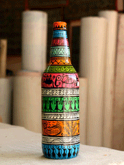 Pattachitra Art  Curio - Glass Bottle - The India Craft House 