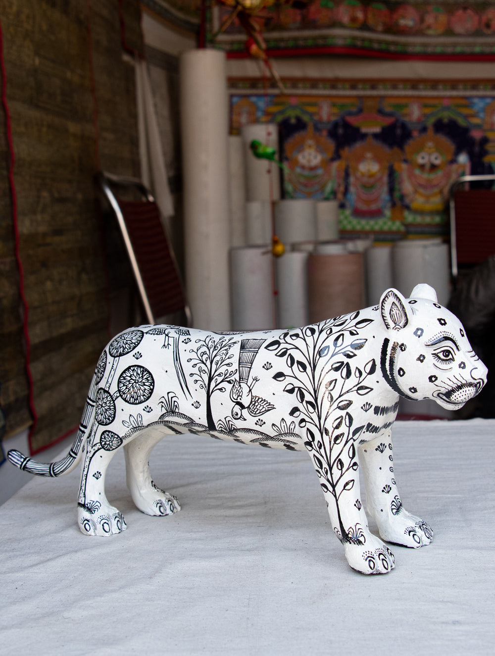 Pattachitra Art Curio - Tiger - The India Craft House 