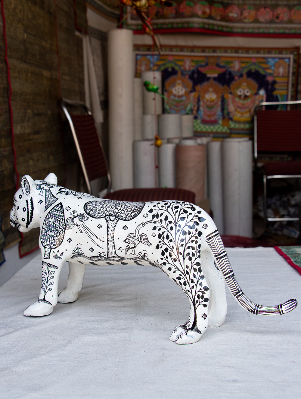 Pattachitra Art Curio - Tiger - The India Craft House 