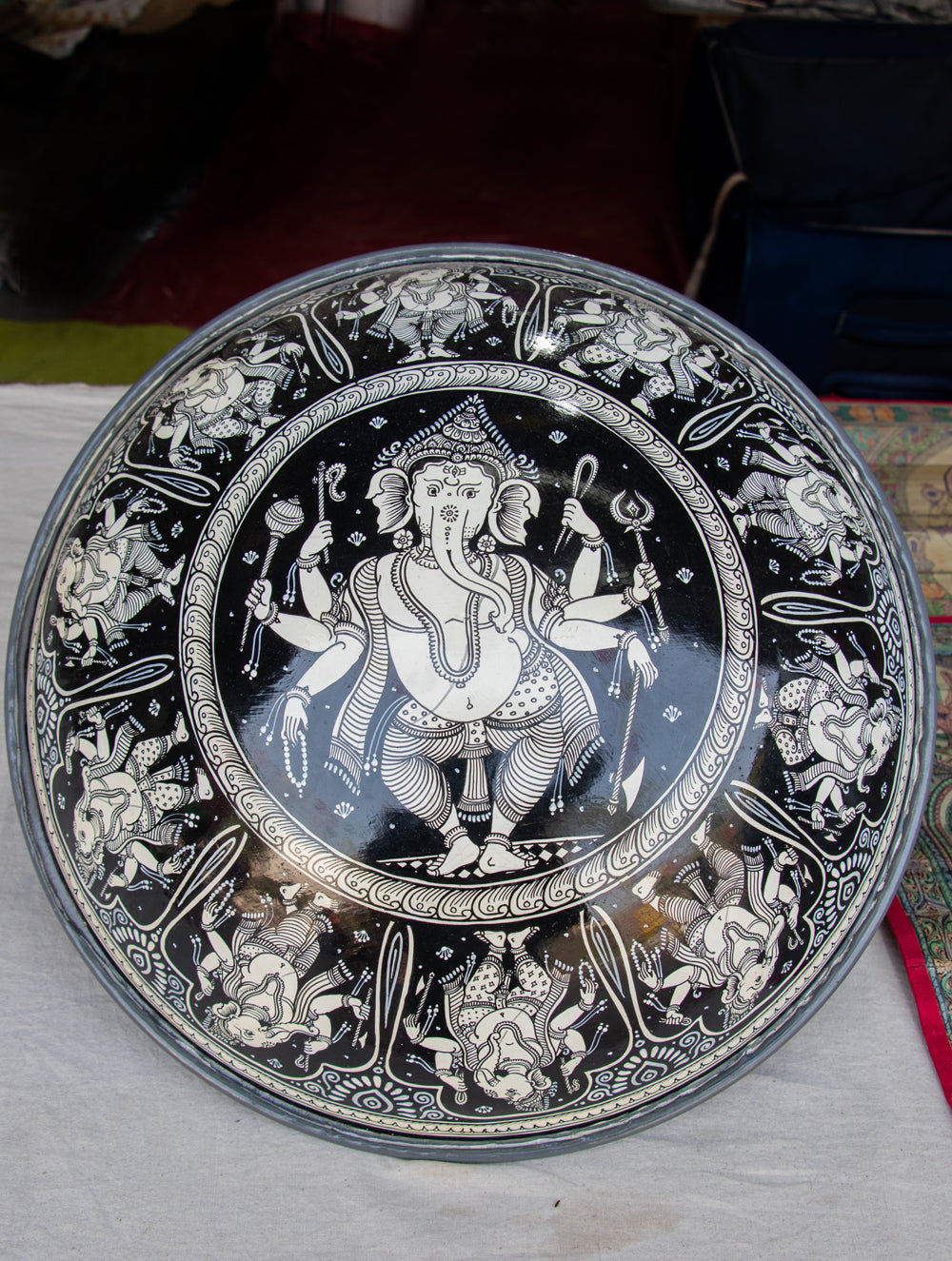 Pattachitra Art Wall Plaque - Ganesha - The India Craft House 