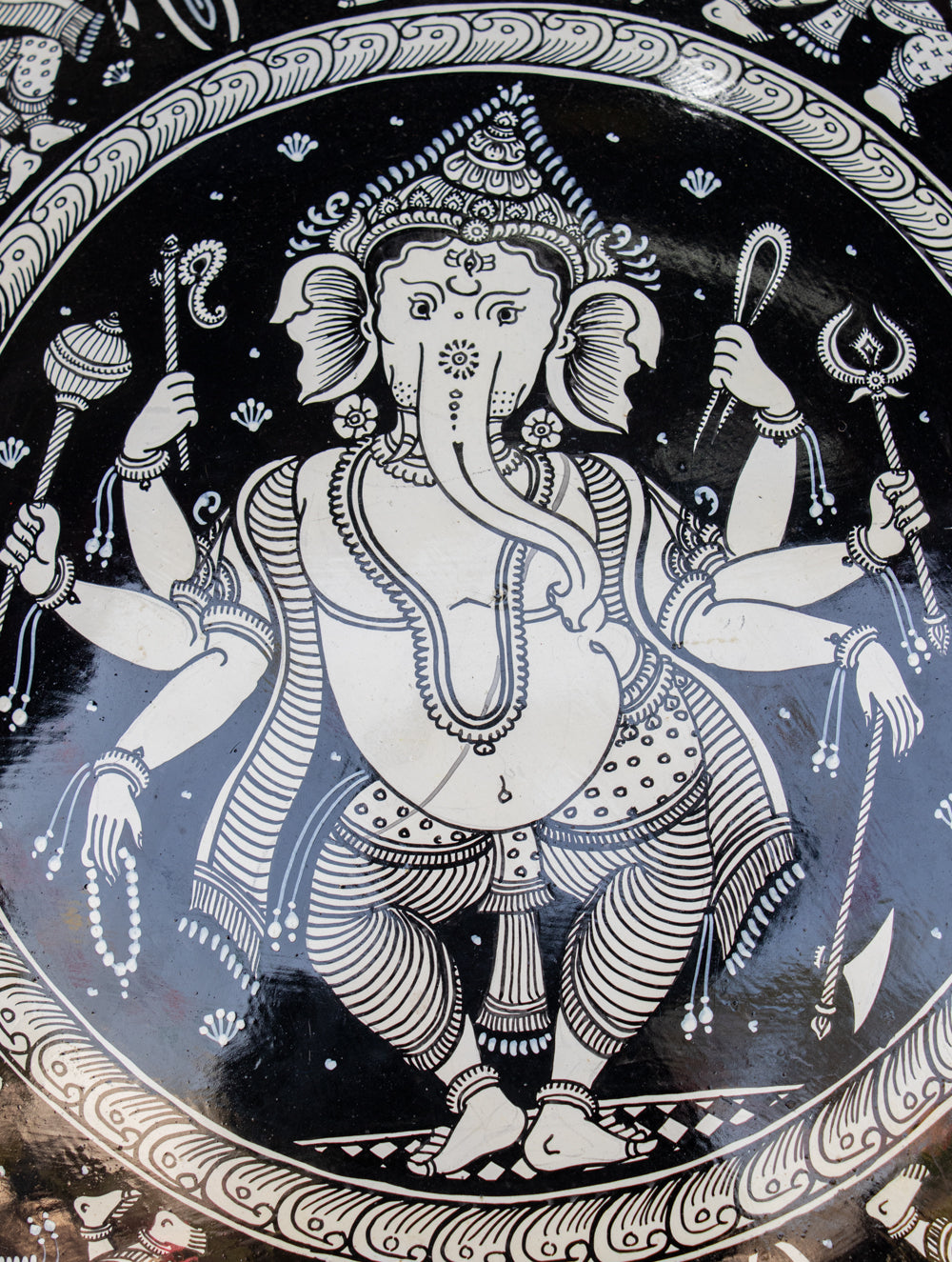 Load image into Gallery viewer, Pattachitra Art Wall Plaque - Ganesha - The India Craft House 