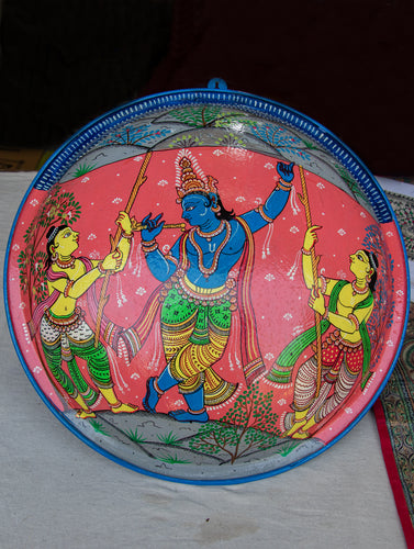 Pattachitra Art  Wall Plaque - Krishna - The India Craft House 