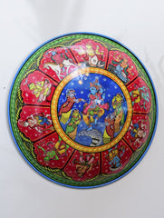 Pattachitra Art Wall Plaque - Krishna & Kaalia