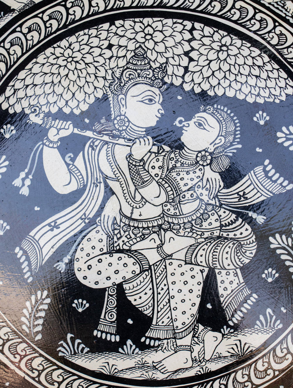 Load image into Gallery viewer, Pattachitra Art Wall Plaque - Radha Krishna - The India Craft House 