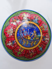 Pattachitra Art Wall Plaque - Vishnu & Lakshmi