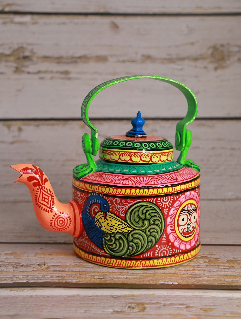 Load image into Gallery viewer, Pattachitra Art - Tin Teapot, Small