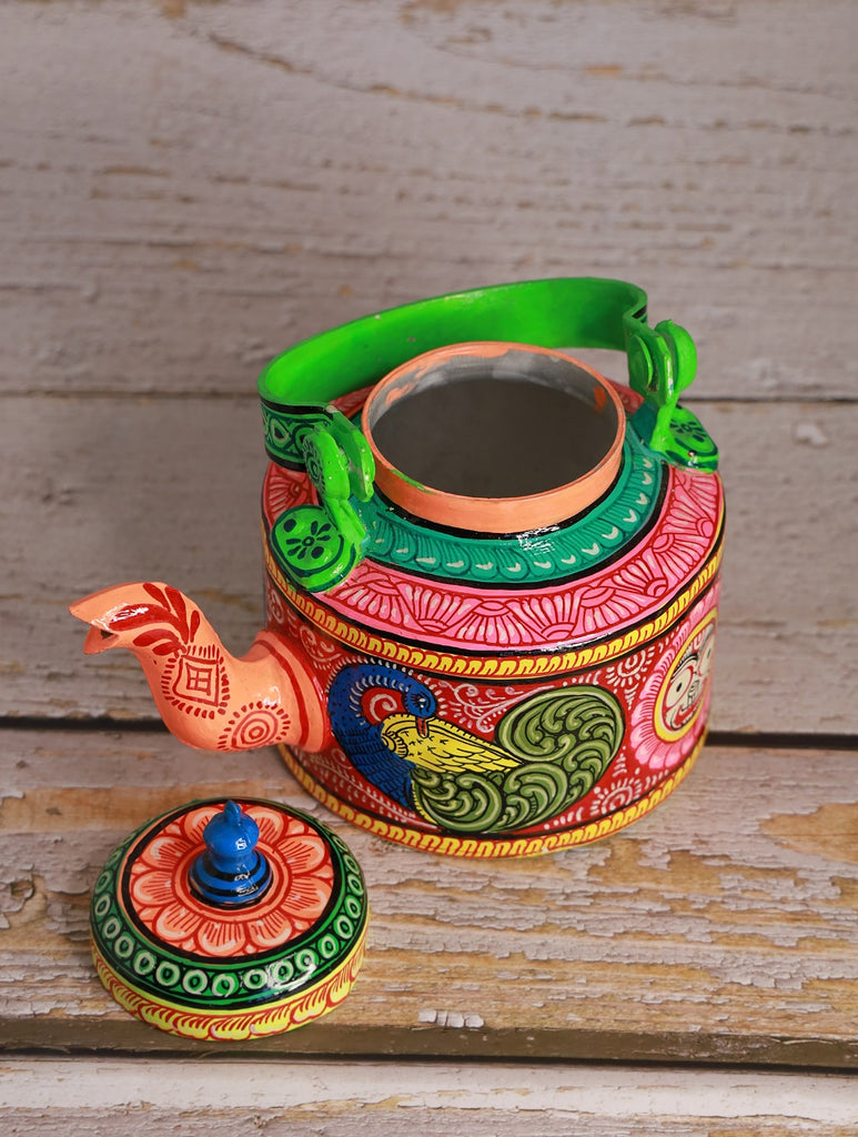 Pattachitra Art - Tin Teapot, Small