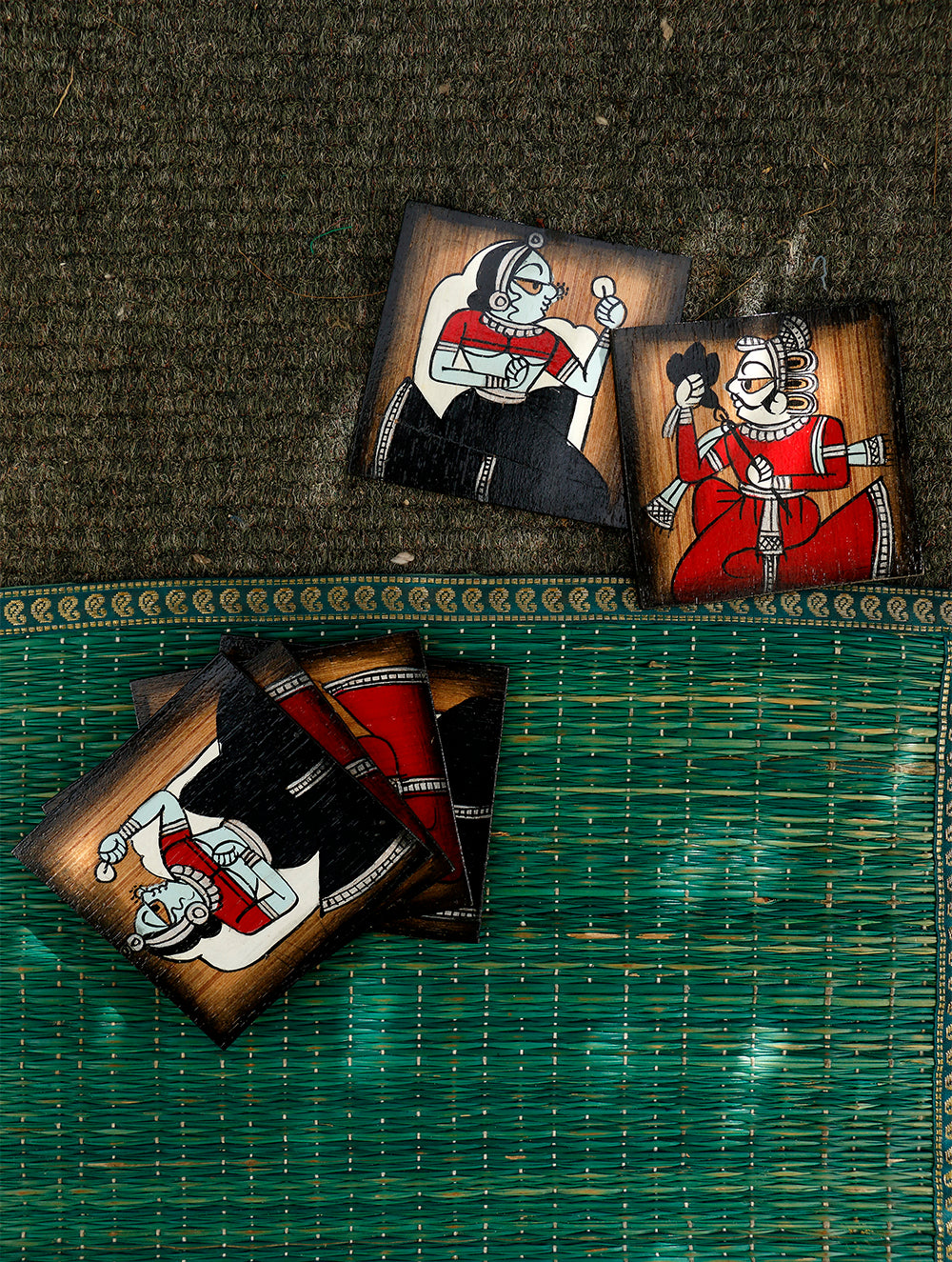 Phad Art - Coasters Square (Set of 6). - The India Craft House 