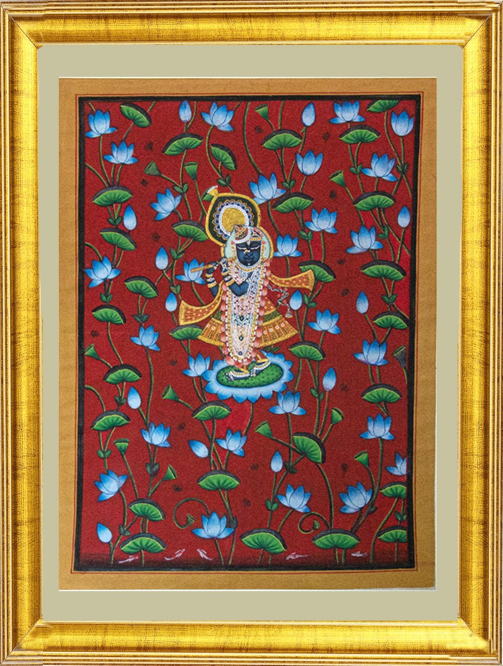 Load image into Gallery viewer, Pichwai Painting ❃ Srinathji Amongst Pichwai Florals