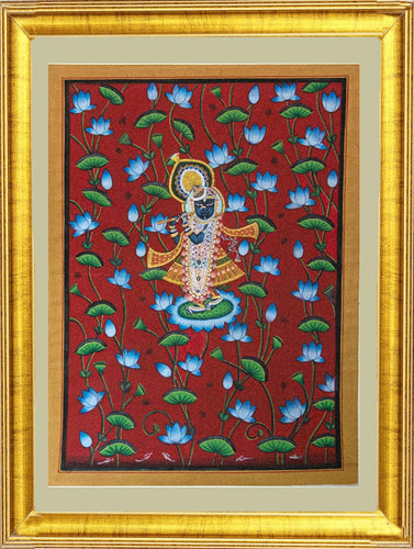 Pichwai Painting ❃ Srinathji Amongst Pichwai Florals