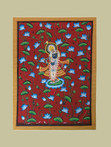 Pichwai Painting ❃ Srinathji Amongst Pichwai Florals