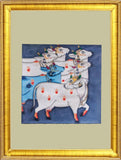 Pichwai Painting ❃ Srinathji disguised as Cow (Framed)