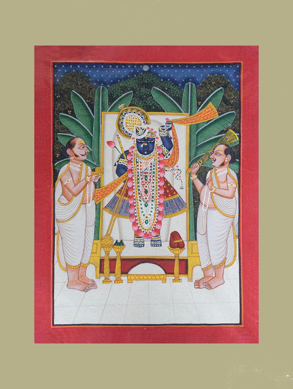 Load image into Gallery viewer, Pichwai Painting ❃ The worship of Shrinathji