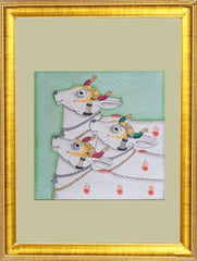 Pichwai Painting ❃ Three Cows