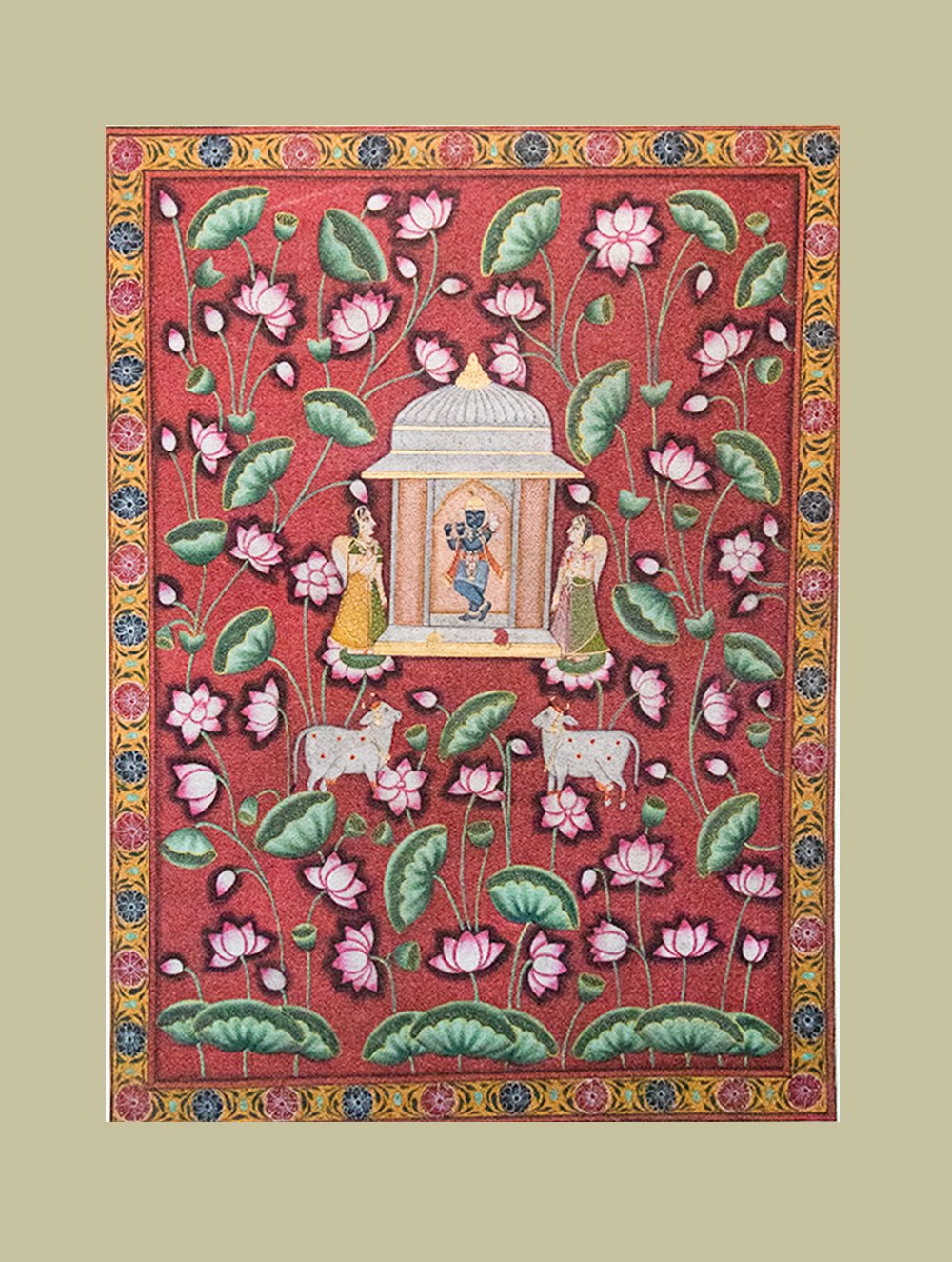 Load image into Gallery viewer, Pichwai Painting ❃  Women Worshipping Srinathji 