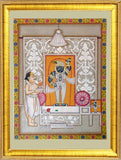 Pichwai Painting ❃ Worshipping Srinathji (Framed)