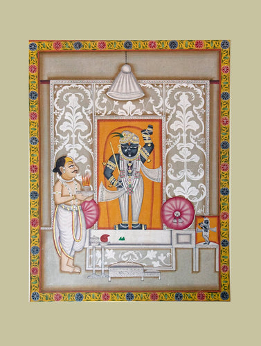 Pichwai Painting ❃ Worshipping Srinathji